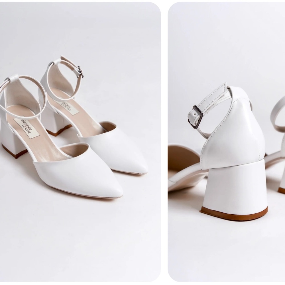 White Block Heels - Picture 3 of 4